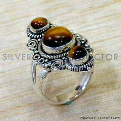 Tiger Eye 925 Sterling Silver Ring (SJWR-3037) Tiger Eye 925 Sterling Silver Ring (SJWR-3037)