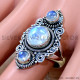 Rainbow Moonstone 925 Sterling Silver Ring (SJWR-3038)