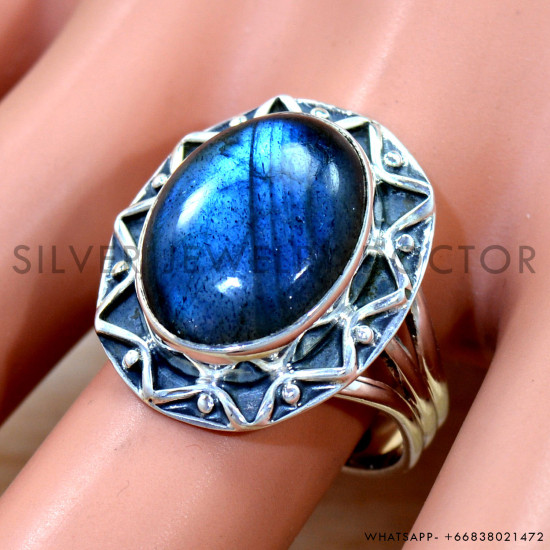 Labradorite 925 Sterling Silver Ring (SJWR-3040)