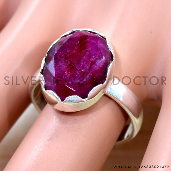 Ruby 925 Sterling Silver Ring (SJWR-3046)