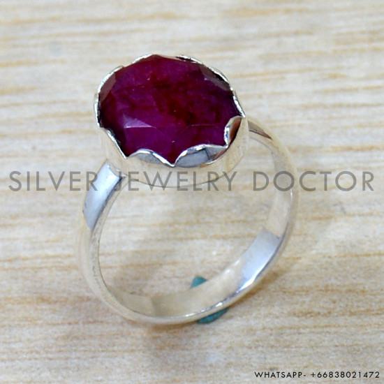 Ruby 925 Sterling Silver Ring (SJWR-3046)