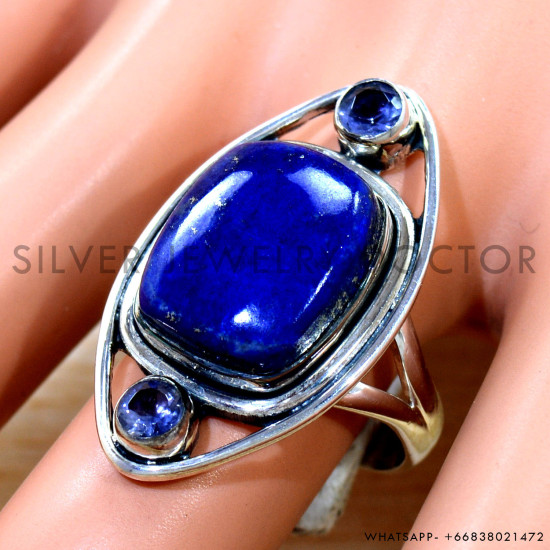 Lapis Lazuli 925 Sterling Silver Ring (SJWR-3047)