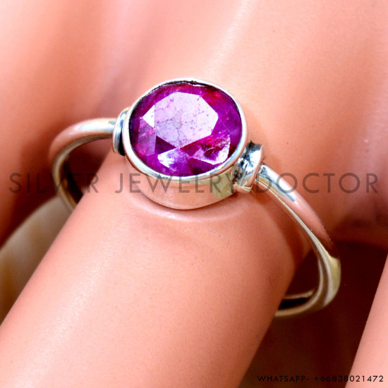 Ruby 925 Sterling Silver Ring (SJWR-3051)