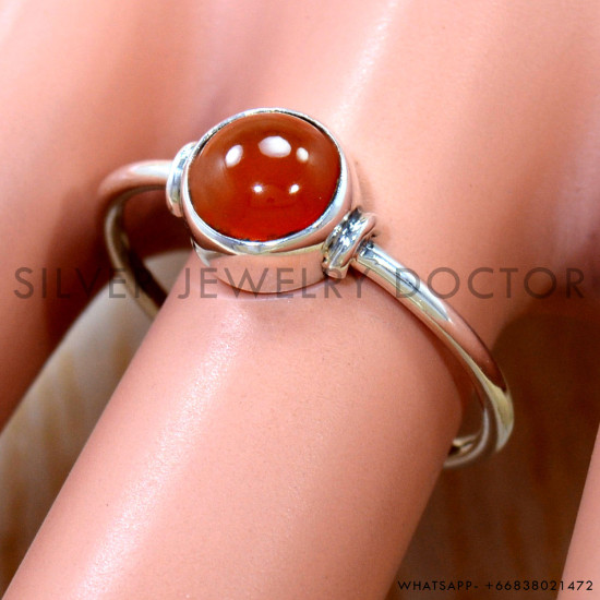 Carnelian 925 Sterling Silver Ring (SJWR-3052)