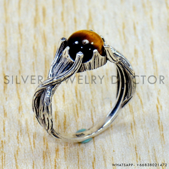 Tiger Eye 925 Sterling Silver Ring (SJWR-3055) Tiger Eye 925 Sterling Silver Ring (SJWR-3055)