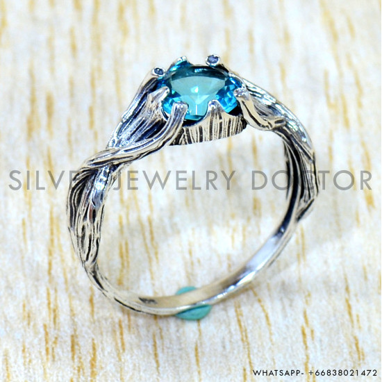 Blue Topaz 925 Sterling Silver Ring (SJWR-3070) Blue Topaz 925 Sterling Silver Ring (SJWR-3070)