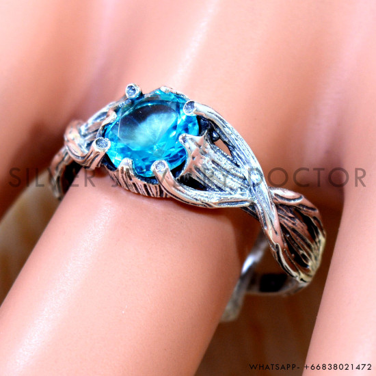 Blue Topaz 925 Sterling Silver Ring (SJWR-3070) Blue Topaz 925 Sterling Silver Ring (SJWR-3070)