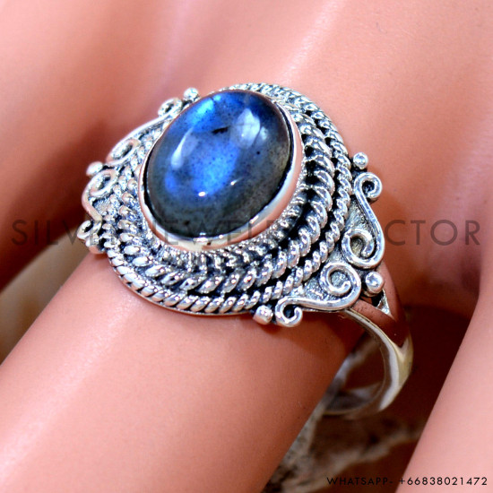 Labradorite 925 Sterling Silver Ring (SJWR-3071) Labradorite 925 Sterling Silver Ring (SJWR-3071)