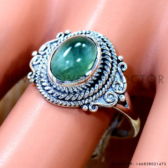 Green Onyx 925 Sterling Silver Ring (SJWR-3073) Green Onyx 925 Sterling Silver Ring (SJWR-3073)
