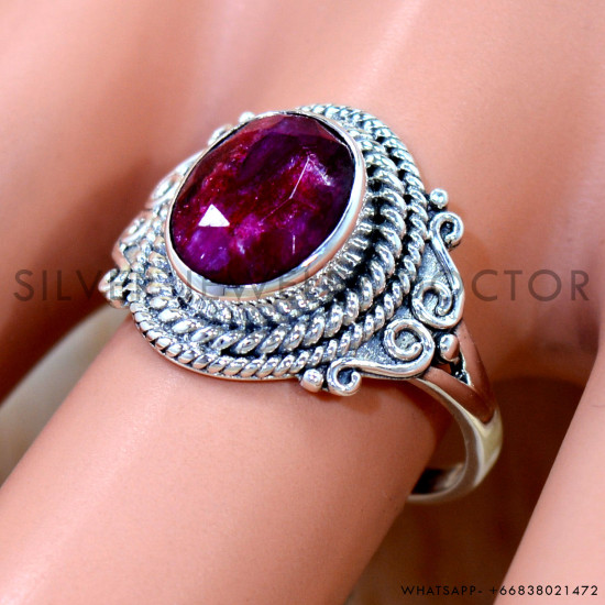 Ruby 925 Sterling Silver Ring (SJWR-3074) Ruby 925 Sterling Silver Ring (SJWR-3074)