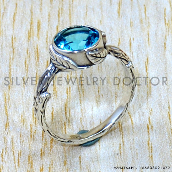 Blue Topaz 925 Sterling Silver Ring (SJWR-3076) Blue Topaz 925 Sterling Silver Ring (SJWR-3076)