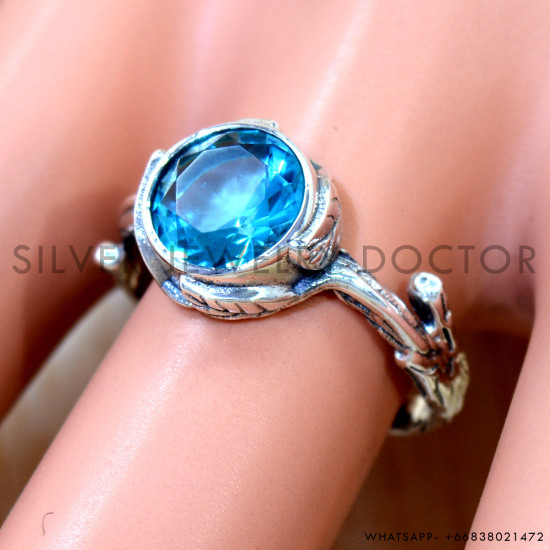 Blue Topaz 925 Sterling Silver Ring (SJWR-3076) Blue Topaz 925 Sterling Silver Ring (SJWR-3076)