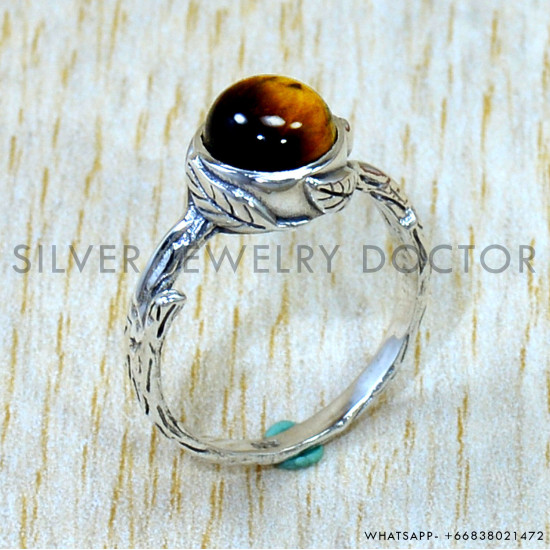 Tiger Eye 925 Sterling Silver Ring (SJWR-3078) Tiger Eye 925 Sterling Silver Ring (SJWR-3078)