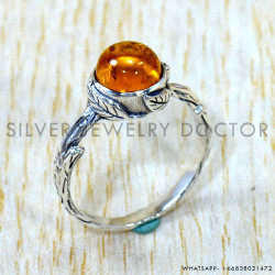 Amber 925 Sterling Silver Ring (SJWR-3080) Amber 925 Sterling Silver Ring (SJWR-3080)