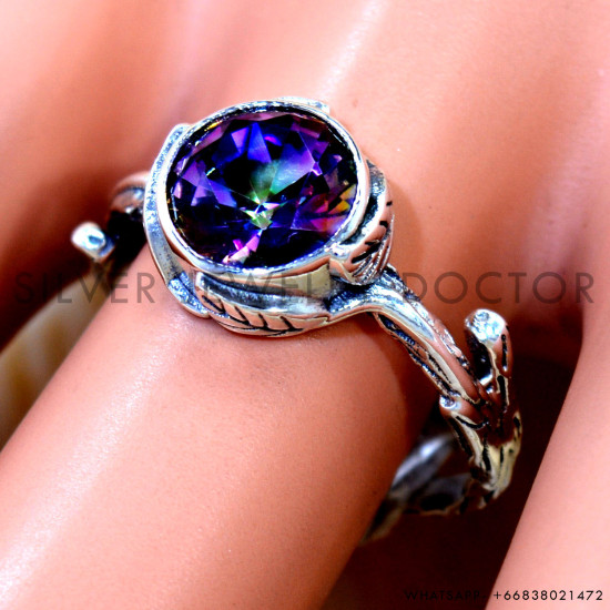 Mystic Topaz 925 Sterling Silver Ring (SJWR-3090) Mystic Topaz 925 Sterling Silver Ring (SJWR-3090)