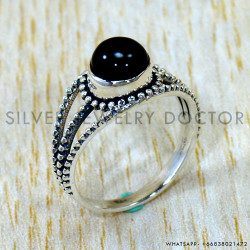 Black Onyx 925 Sterling Silver Ring (SJWR-3096)
