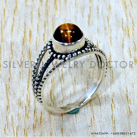 Tiger Eye 925 Sterling Silver Ring (SJWR-3104)