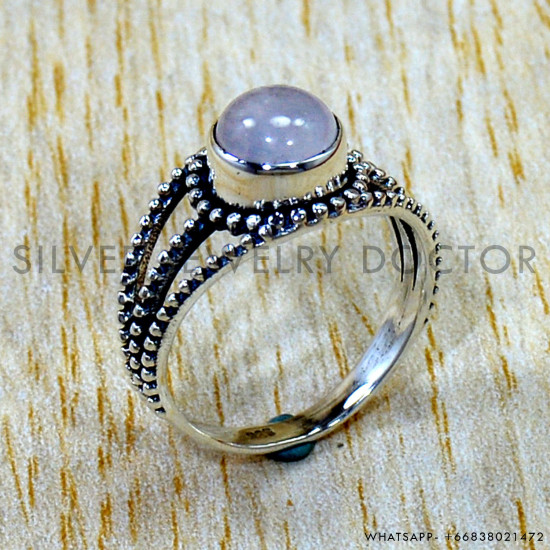 Rose Quartz 925 Sterling Silver Ring (SJWR-3106) Rose Quartz 925 Sterling Silver Ring (SJWR-3106)