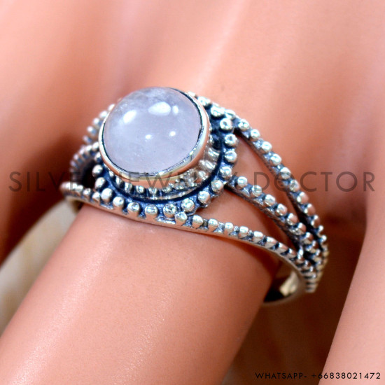 Rose Quartz 925 Sterling Silver Ring (SJWR-3106) Rose Quartz 925 Sterling Silver Ring (SJWR-3106)