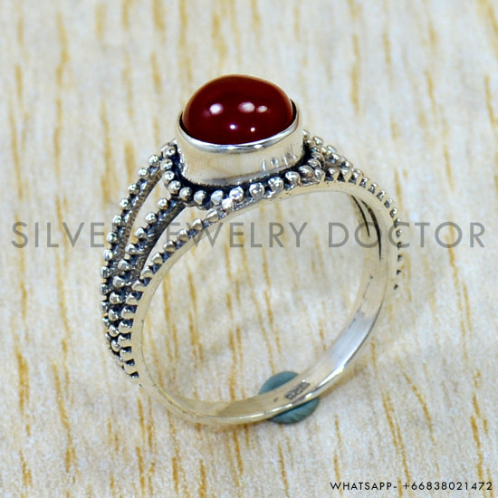 Carnelian 925 Sterling Silver Ring (SJWR-3108) Carnelian 925 Sterling Silver Ring (SJWR-3108)