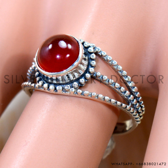 Carnelian 925 Sterling Silver Ring (SJWR-3108) Carnelian 925 Sterling Silver Ring (SJWR-3108)