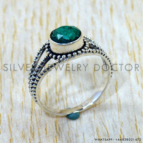 Emerald 925 Sterling Silver Ring (SJWR-3109) Emerald 925 Sterling Silver Ring (SJWR-3109)