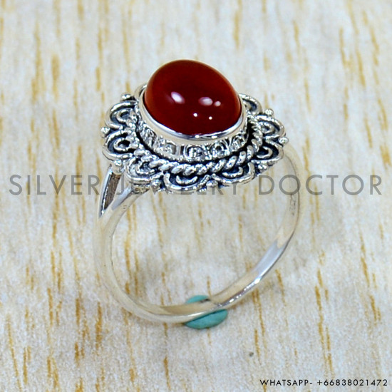 Carnelian 925 Sterling Silver Ring (SJWR-3114) Carnelian 925 Sterling Silver Ring (SJWR-3114)