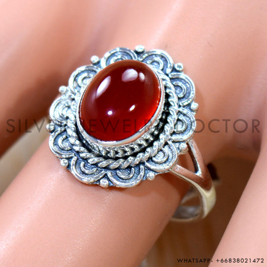 Carnelian 925 Sterling Silver Ring (SJWR-3114) Carnelian 925 Sterling Silver Ring (SJWR-3114)