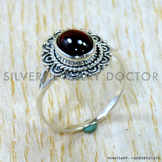 Garnet 925 Sterling Silver Ring (SJWR-3115)