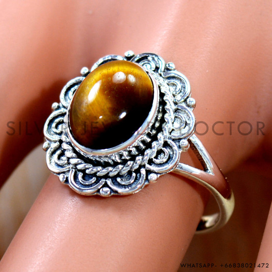 Tiger Eye 925 Sterling Silver Ring (SJWR-3116) Tiger Eye 925 Sterling Silver Ring (SJWR-3116)