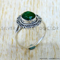 Emerald 925 Sterling Silver Ring (SJWR-3118)