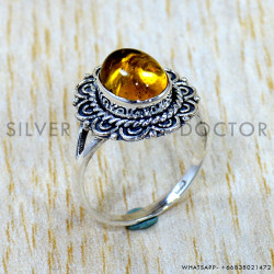 Amber 925 Sterling Silver Ring (SJWR-3119) Amber 925 Sterling Silver Ring (SJWR-3119)
