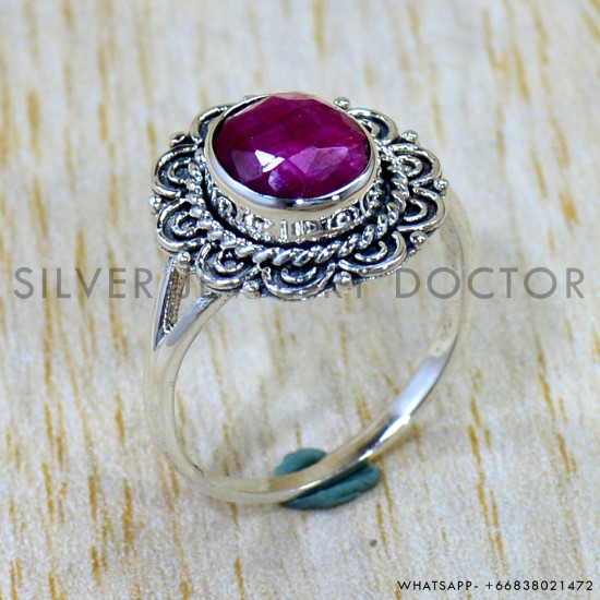 Ruby 925 Sterling Silver Ring (SJWR-3122) Ruby 925 Sterling Silver Ring (SJWR-3122)