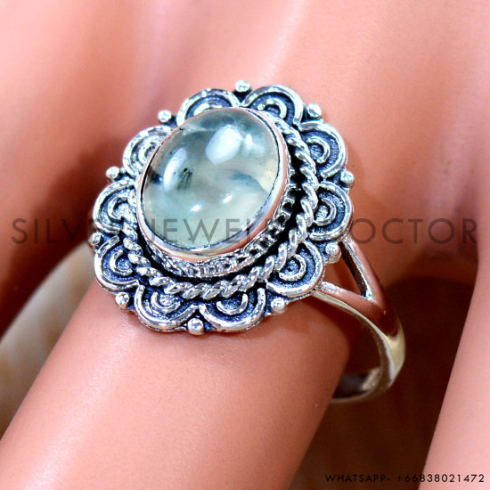 Prehnite 925 Sterling Silver Ring (SJWR-3124) Prehnite 925 Sterling Silver Ring (SJWR-3124)