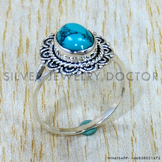 Turquoise 925 Sterling Silver Ring (SJWR-3126) Turquoise 925 Sterling Silver Ring (SJWR-3126)
