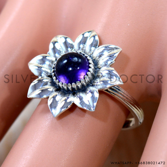 Amethyst 925 Sterling Silver Ring (SJWR-3132)