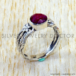 Ruby 925 Sterling Silver Ring (SJWR-3138)