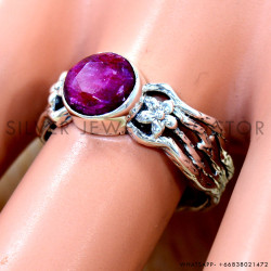 Ruby 925 Sterling Silver Ring (SJWR-3138)