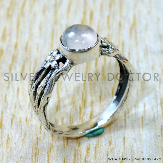 Rainbow Moonstone 925 Sterling Silver Ring (SJWR-3140) Rainbow Moonstone 925 Sterling Silver Ring (SJWR-3140)