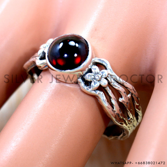 Garnet 925 Sterling Silver Ring (SJWR-3141) Garnet 925 Sterling Silver Ring (SJWR-3141)