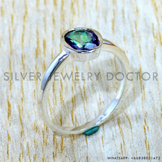 Mystic Topaz 925 Sterling Silver Ring (SJWR-3147) Mystic Topaz 925 Sterling Silver Ring (SJWR-3147)