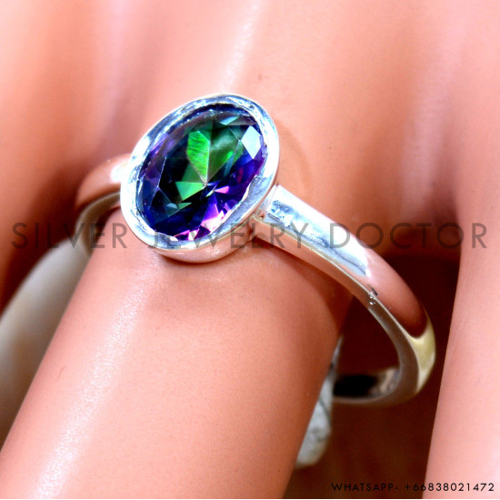 Mystic Topaz 925 Sterling Silver Ring (SJWR-3147) Mystic Topaz 925 Sterling Silver Ring (SJWR-3147)