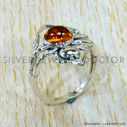Amber 925 Sterling Silver Ring (SJWR-3150) Amber 925 Sterling Silver Ring (SJWR-3150)