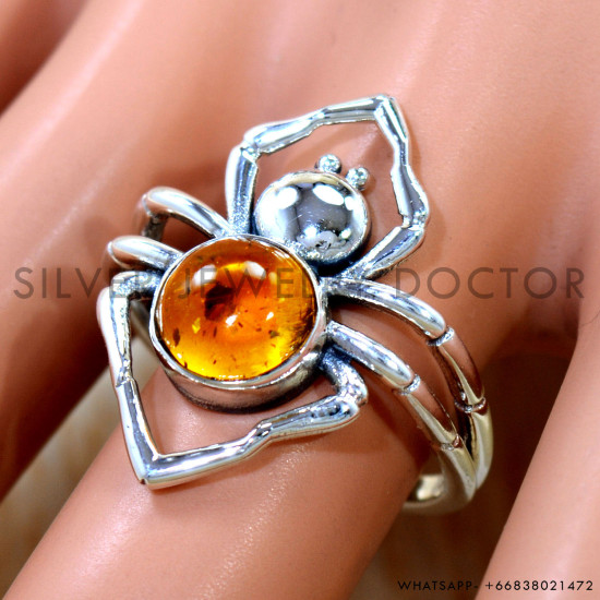 Amber 925 Sterling Silver Ring (SJWR-3150)