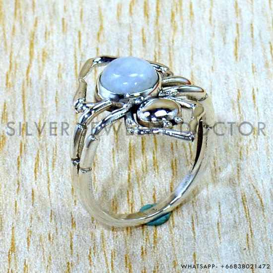 Rainbow Moonstone 925 Sterling Silver Ring (SJWR-3152) Rainbow Moonstone 925 Sterling Silver Ring (SJWR-3152)
