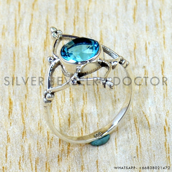 Blue Topaz 925 Sterling Silver Ring (SJWR-3153) Blue Topaz 925 Sterling Silver Ring (SJWR-3153)