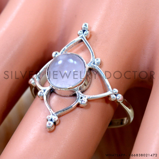 Rose Quartz 925 Sterling Silver Ring (SJWR-3154) Rose Quartz 925 Sterling Silver Ring (SJWR-3154)