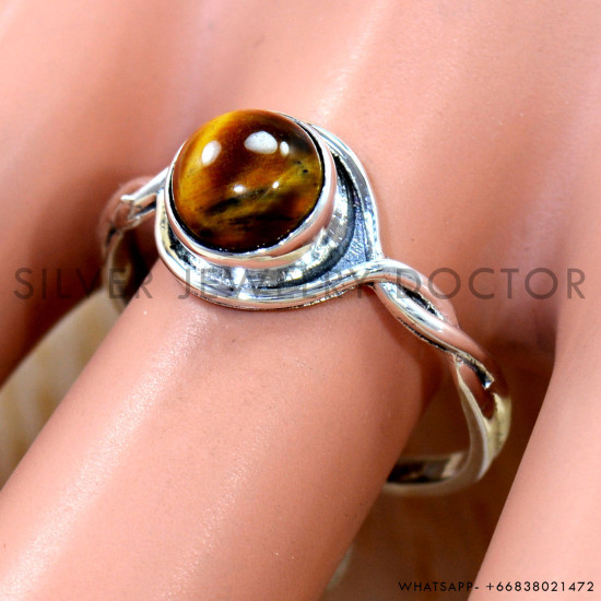 Tiger Eye 925 Sterling Silver Ring (SJWR-3158) Tiger Eye 925 Sterling Silver Ring (SJWR-3158)