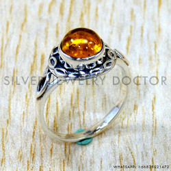 Amber 925 Sterling Silver Ring (SJWR-3164) Amber 925 Sterling Silver Ring (SJWR-3164)