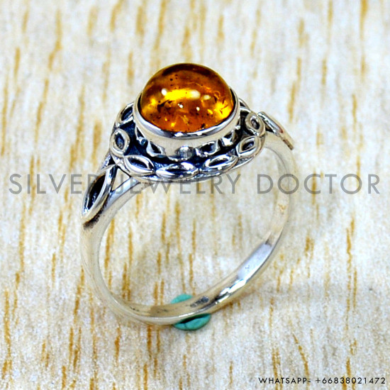 Amber 925 Sterling Silver Ring (SJWR-3164) Amber 925 Sterling Silver Ring (SJWR-3164)